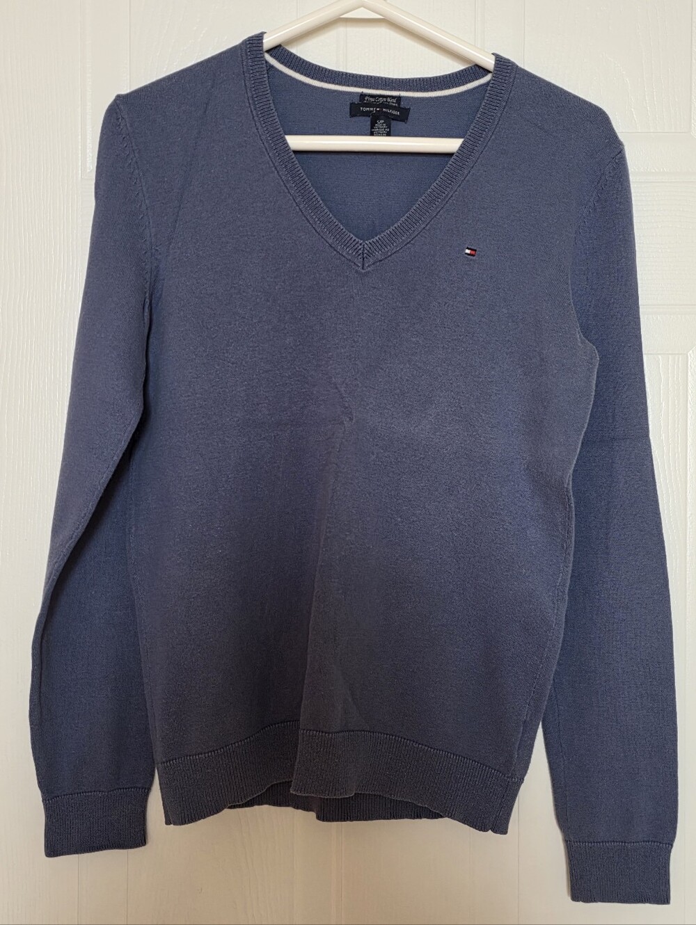 Tommy Hilfiger Blue V-Neck Sweater Small